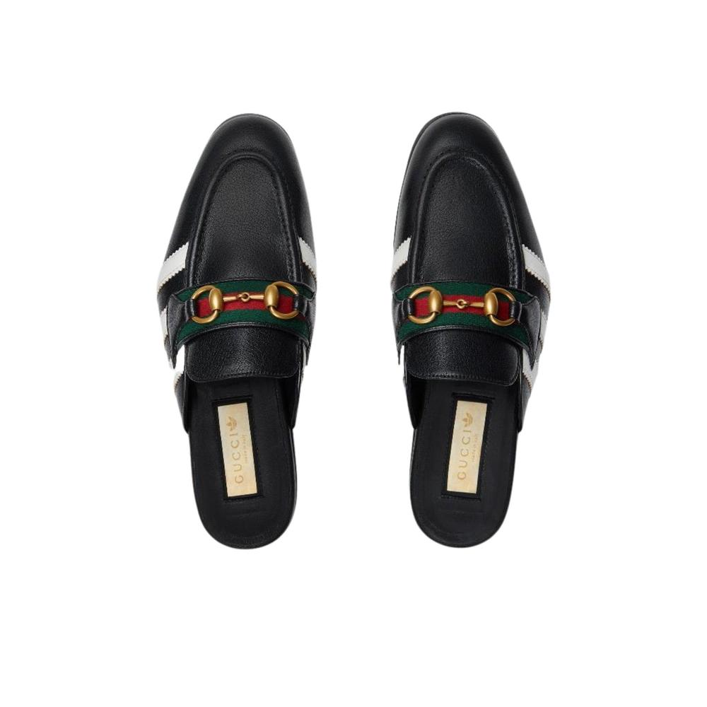 Gucci - Horsebit x Adidas Leather Slipper in Black - IT 40 - Picture 3 of 5